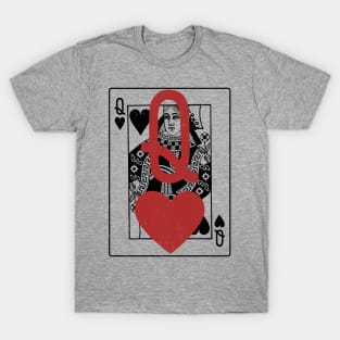 Queen of Hearts: Bold Red Heart Overlay T-Shirt